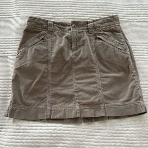 Athleta Roseville Taupe Brown Mini Skirt Velvet Texture Fall Women’s 6
